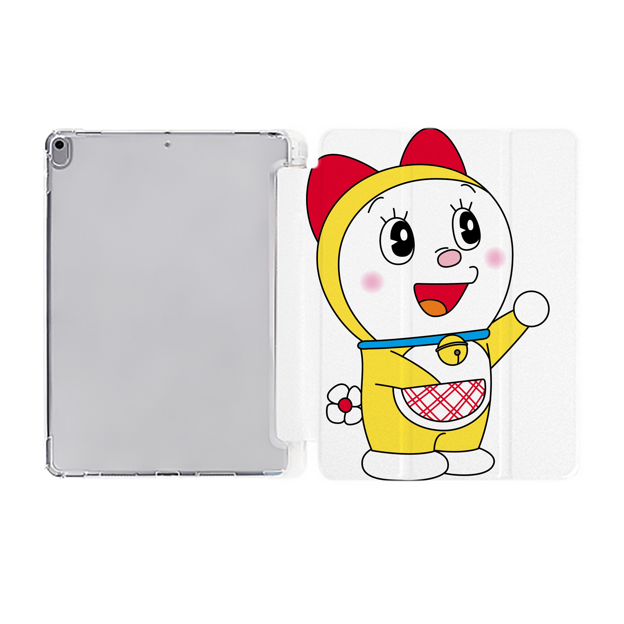 （画像用） ドラえもん ドラミ Doraemon Dorami IPad ケース ペン収納付き 三つ折りスタンド PUレザー×シリコン 対応機種9.5/10.5/10.9インチ